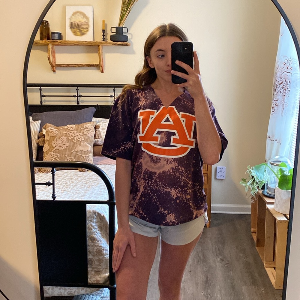 Auburn Tigers Short Sleeve Custom Bleached Tee — Women’s M